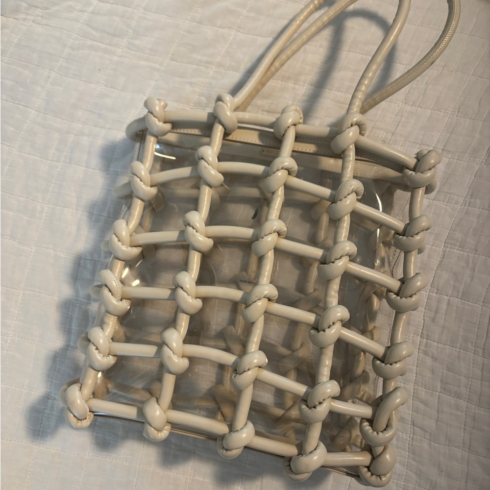 Cult Gaia clear Cream Tote Bag